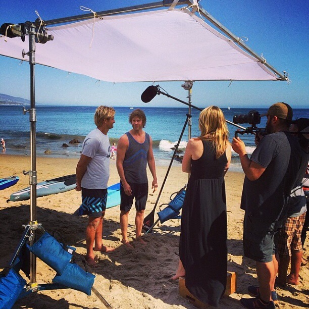 @kristenjane: ET interview with @ericcolsen and Laird Hamilton. Pretty epic day!