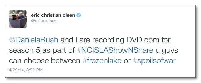 NCISLA - ECO tweet - DVD commentary