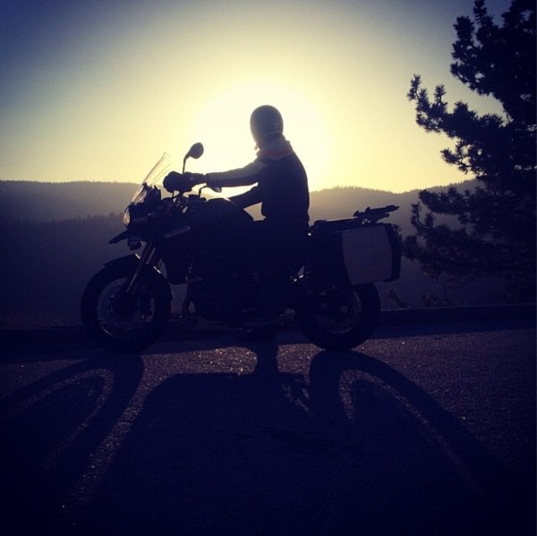 @ericcolsen:"Soon it got dusk, a grapy dusk, a purple dusk over tangerine groves and long melon fields; the sun the color of pressed grapes, slashed with burgandy red, the fields the color of love and Spanish mysteries" - Kerouac #prohibitiontour2014 #triumphamerica #icon1000
