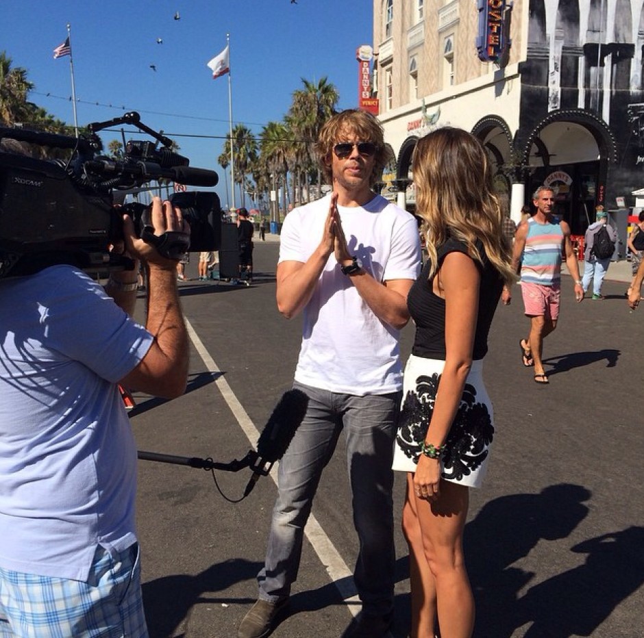 @kristenjane: #ncisla interviews in Venice!